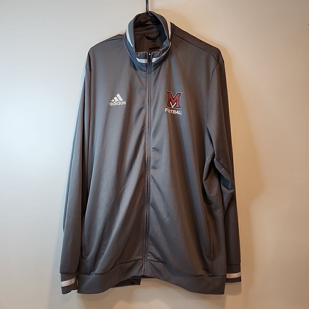 Adidas Climacool Full Zip Track Jacket Miami Of Ohio Football Men's 2XL Gray